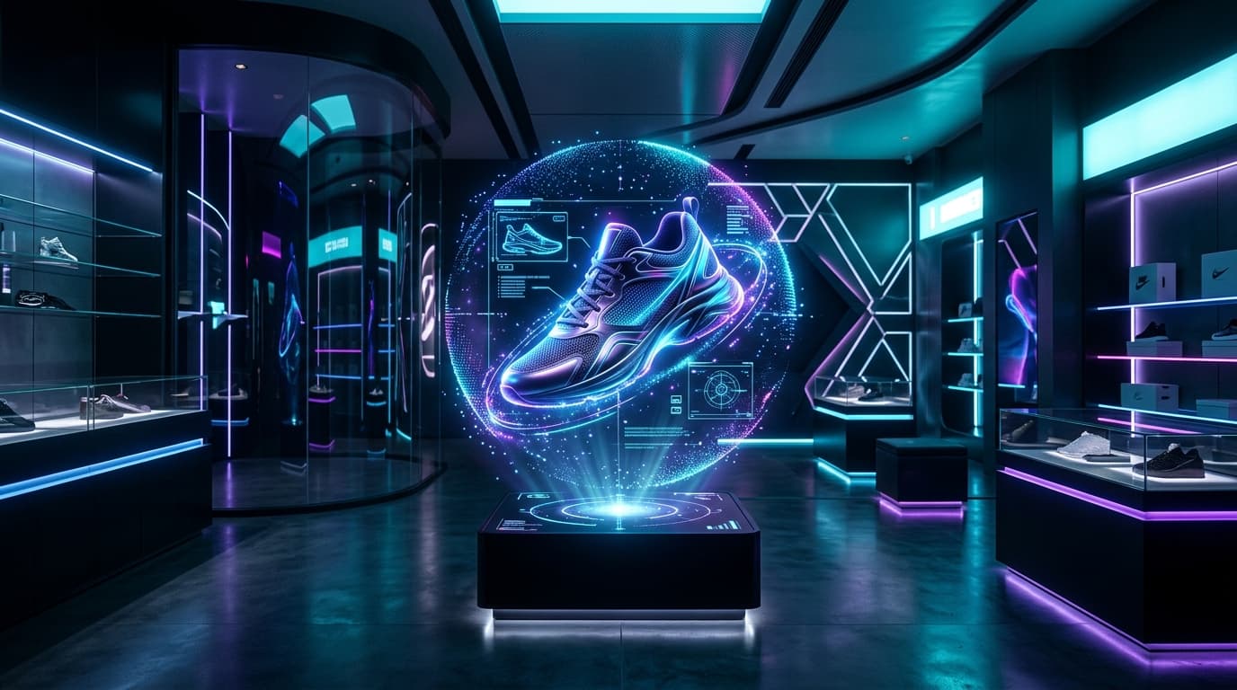 2027년 소매점의 홀로그램 AR 디스플레이 2027년 소매점의 홀로그램 AR 디스플레이